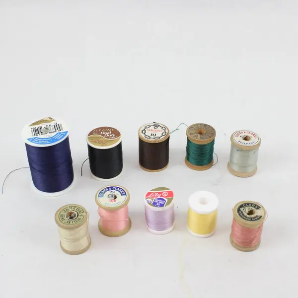Lot of 10 Sewing Thread Spools Assorted Colors