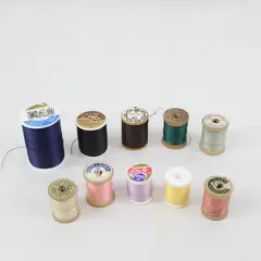 Lot of 10 Sewing Thread Spools Assorted Colors
