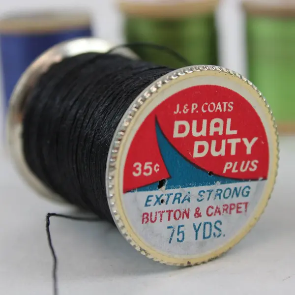 Lot of 7 Mixed Brand Sewing Thread Spools Blue Green Black Brown Assorted