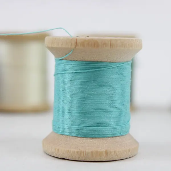 Lot of 8 Sewing Thread Spools Assorted Colors Blue Green Tan Off White