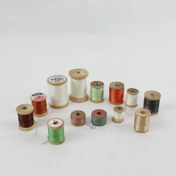 Lot of 13 Sewing Thread Spools Assorted Colors Pre-Owned