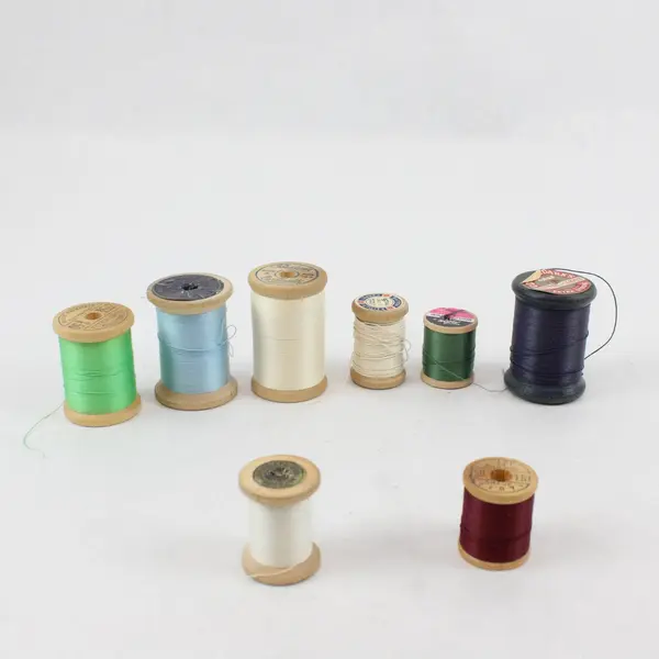 Belding Corticelli Lot of 8 Sewing Thread Spools Green Blue Burgundy White