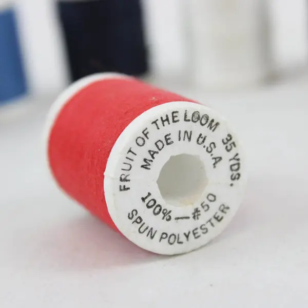 Fruit of the Loom Lot of 7 Sewing Thread Spools Assorted Colors Used