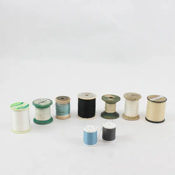 Lot of 9 Sewing Thread Spools Assorted Colors