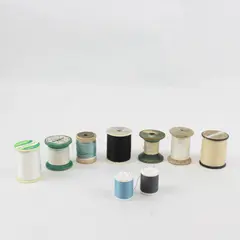Lot of 9 Sewing Thread Spools Assorted Colors