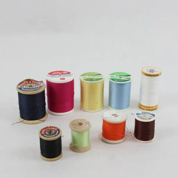 Lot of 9 Mixed Brand Assorted Sewing Thread Spools Pre-Owned