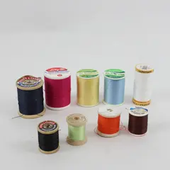 Lot of 9 Mixed Brand Assorted Sewing Thread Spools Pre-Owned