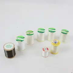 Lot of 8 Mixed Brand Sewing Thread Spools Assorted White Brown Pre-Owned