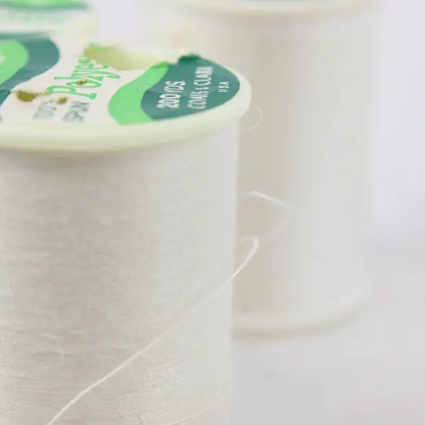 Lot of 8 Mixed Brand Sewing Thread Spools Assorted White Brown Pre-Owned