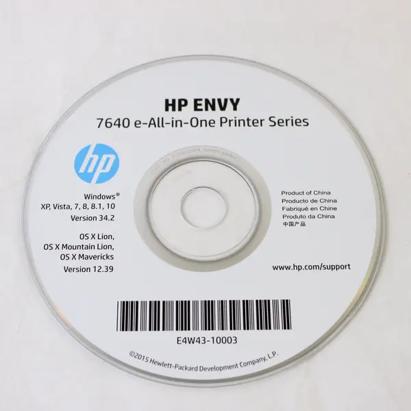 HP Envy 7640 Printer Software Driver Disc E4W43-10003