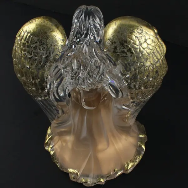 Roman Inc Acrylic Golden Kneeling Angel Statue 8in