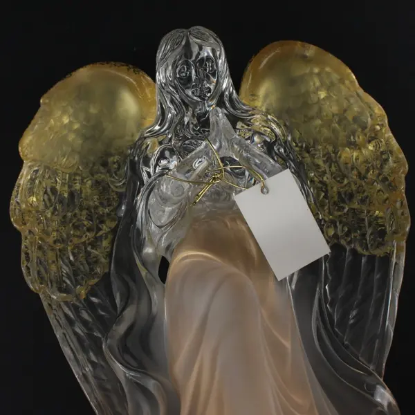 Roman Inc Acrylic Golden Kneeling Angel Statue 8in