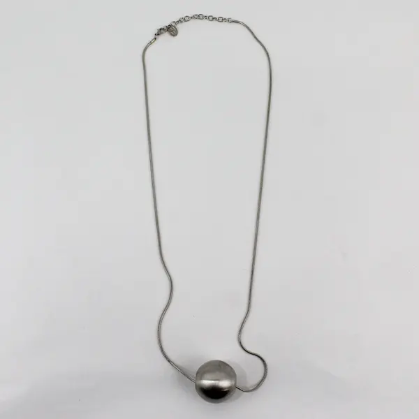CN Silver-Tone Sphere Ball Pendant Necklace 39 in
