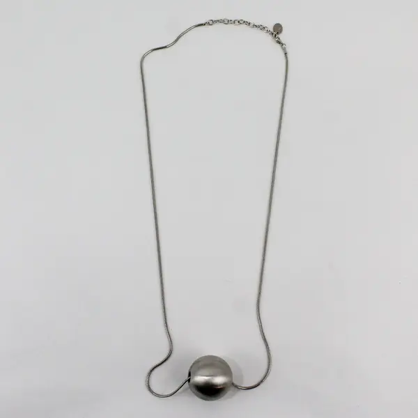 CN Silver-Tone Sphere Ball Pendant Necklace 39 in