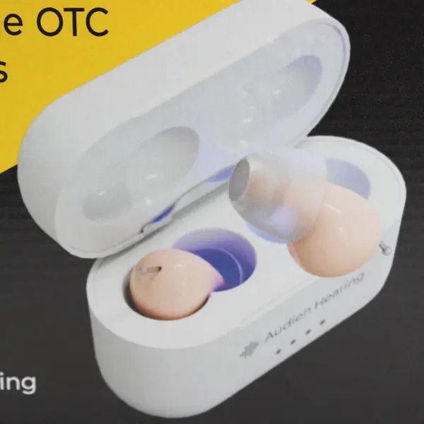 NEW Audien Atom Pro 2 ITC Rechargeable OTC Hearing Aids - Charging Case 