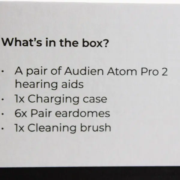NEW Audien Atom Pro 2 ITC Rechargeable OTC Hearing Aids - Charging Case 