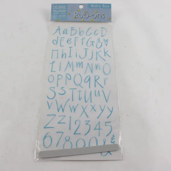 Lot of 4 NEW Debbie Mumm for Jo-Ann Fabrics Baby Girl/Boy Rub-On Letter Decals