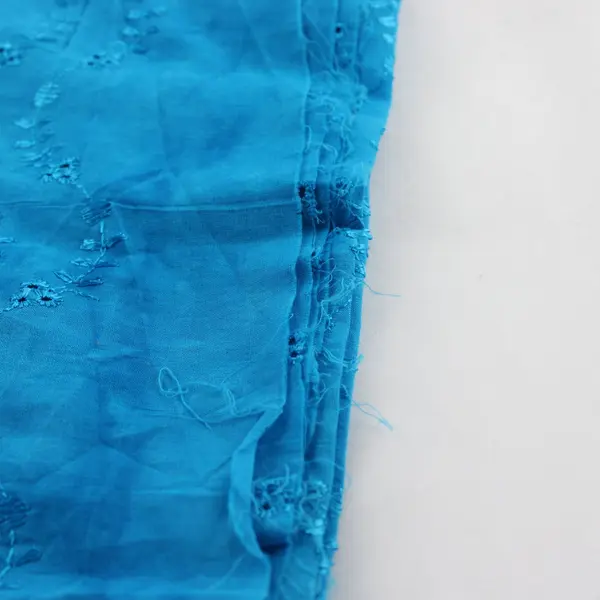 Unbranded Turkish Cotton Embroidered Floral Eyelet Fabric -Raw Edges- 90"Lx45"W