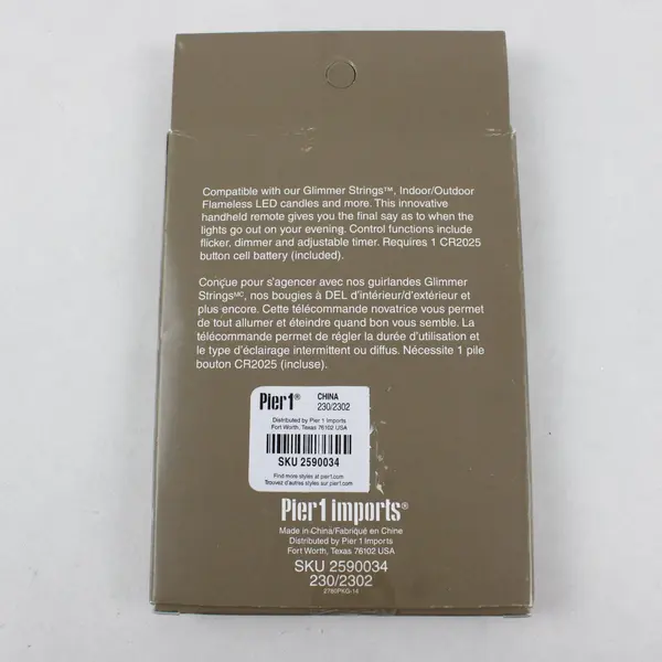 Pier 1 Imports LED Remote Control for Glimmer Strings NEW