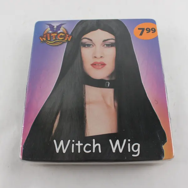 Rubies Witch Wig Black Wavy Curly Original Package 597279