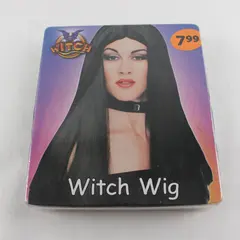 Rubies Witch Wig Black Wavy Curly Original Package 597279