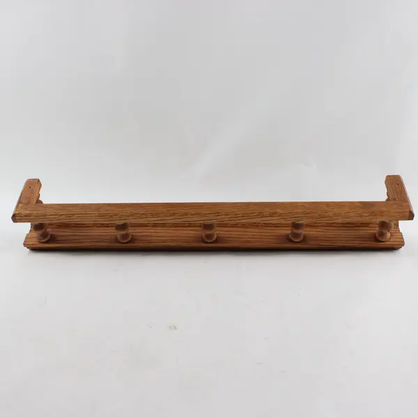 Vintage Teak Wooden Spindle Rail Wall Shelf - 18"x2.3"x4"