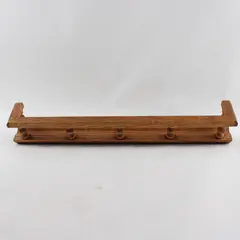 Vintage Teak Wooden Spindle Rail Wall Shelf - 18"x2.3"x4"