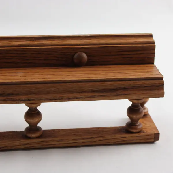 Vintage Teak Wooden Spindle Rail Wall Shelf - 18"x2.3"x4"