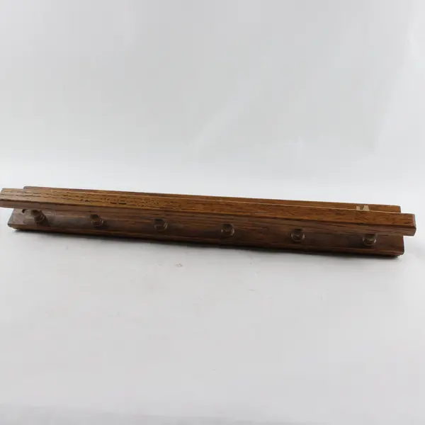 Vintage Solid Oak Wooden Spindle Rail Wall Shelf - 18"x2.2"x4"