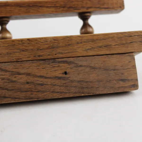 Vintage Solid Oak Wooden Spindle Rail Wall Shelf - 18"x2.2"x4"