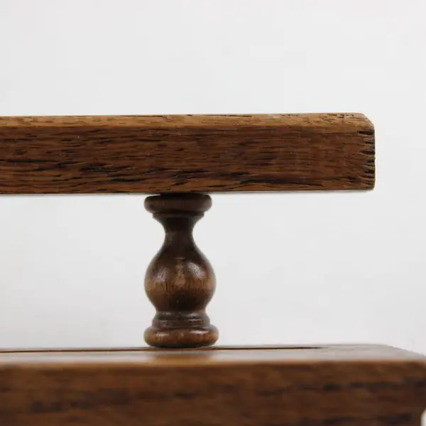 Vintage Solid Oak Wooden Spindle Rail Wall Shelf - 18"x2.2"x4"