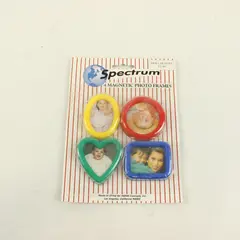 Spectrum 4 Magnetic Photo Frames Assorted Shapes Home Office Decor