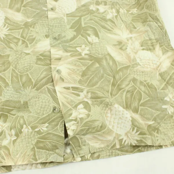 Vintage Pierre Cardin Green Tropical Print Men's Button-Up Size Large