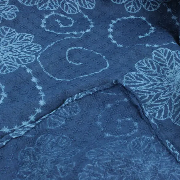 Women's Blue Whimsical Floral Print Scarf Shawl Wrap 54"