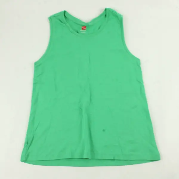 Hanes Perfect Tank Green Cotton Women's Medium