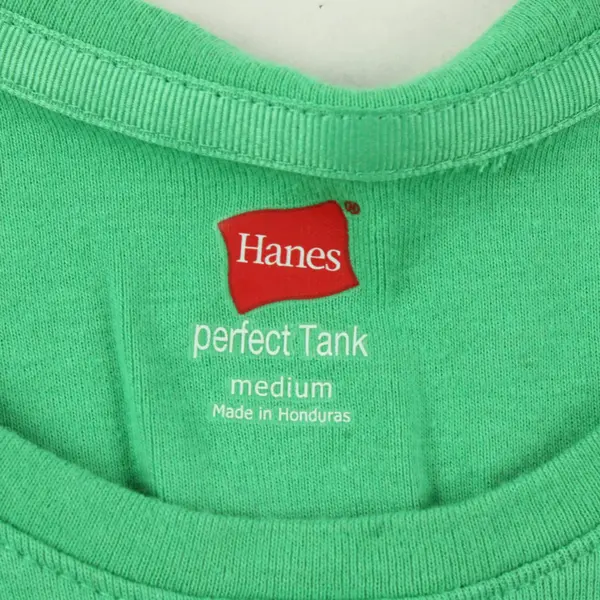 Hanes Perfect Tank Green Cotton Women's Medium