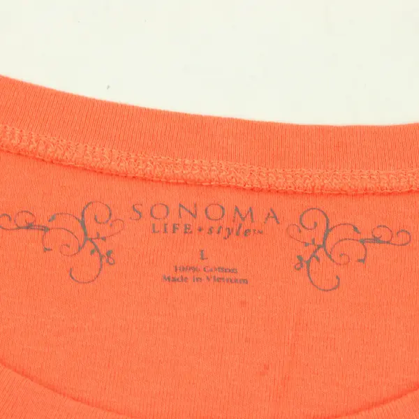 Sonoma Coral Orange Cotton T-Shirt Women's Large