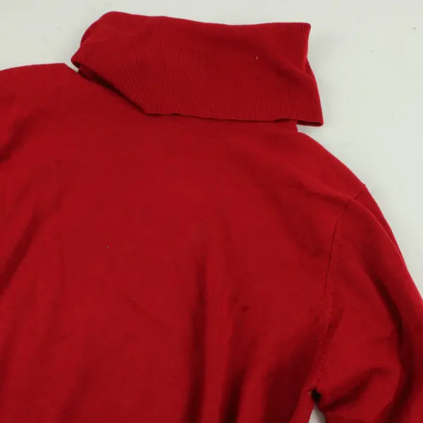 Dressbarn Cherry Red Shoulder Pad Turtleneck Sweater Women's Medium