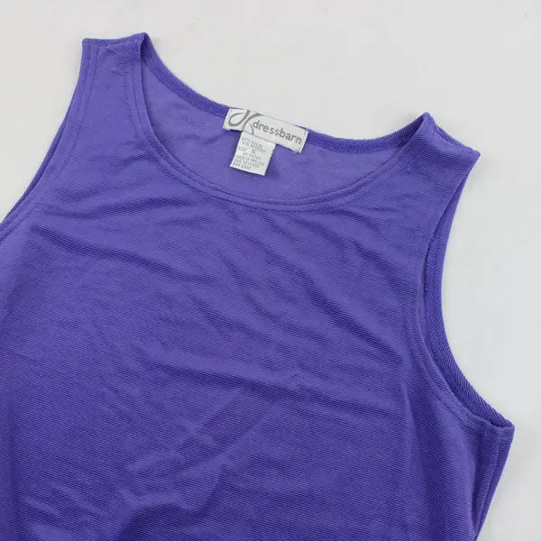Dressbarn Purple Ribbed Tank Top Women's Small