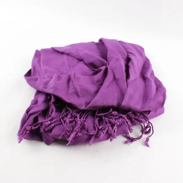 Ray Strauss Plum Purple Fringe Scarf 28"x76"