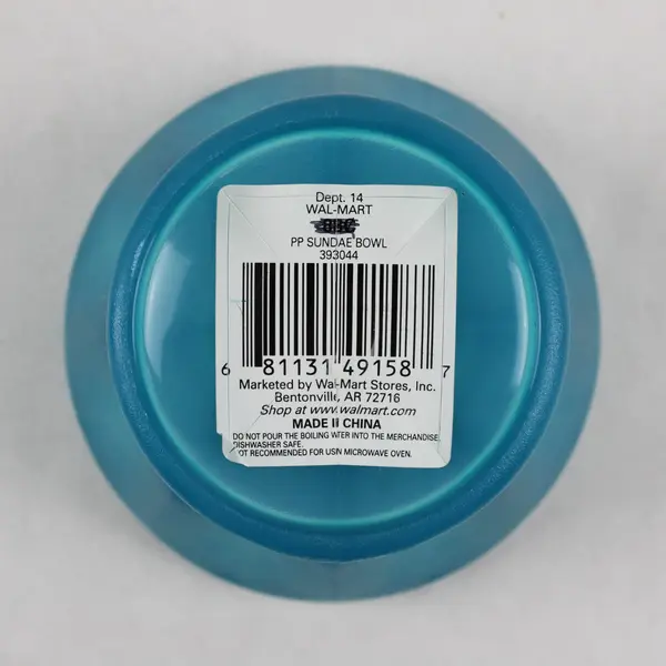 Set of 4 Walmart Blue Plastic Sundae Bowls 4.8" x 4", #393044