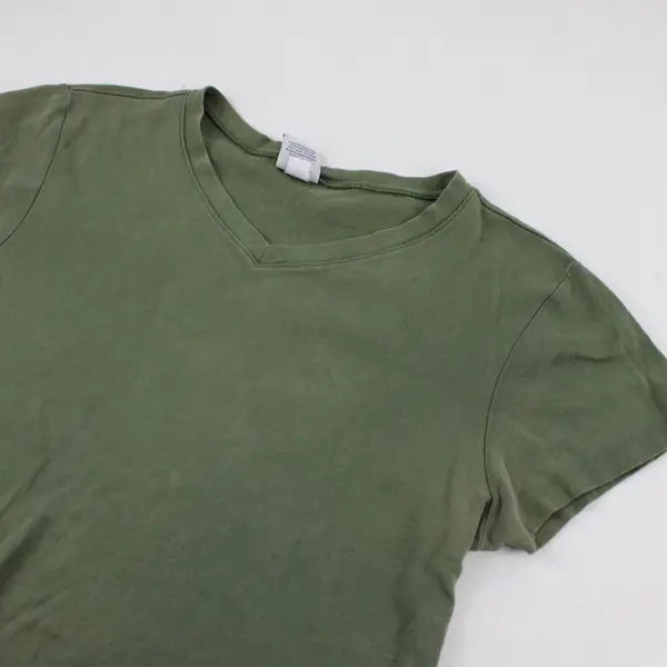 Old Navy Women's L Green Short Sleeve 100% Cotton V-Neck T-Shirt 
