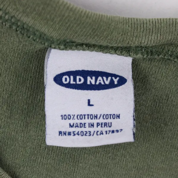 Old Navy Women's L Green Short Sleeve 100% Cotton V-Neck T-Shirt 