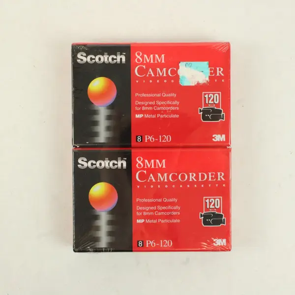 Lot of 2 Scotch 8mm Camcorder Videocassette Tapes Sealed P6-120 3M