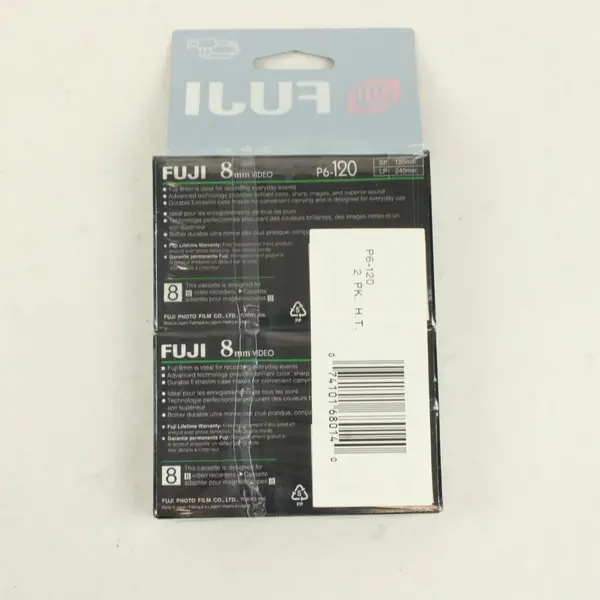 FUJIFILM 120 8mm Video Cassette Tape 2 Pack NOS