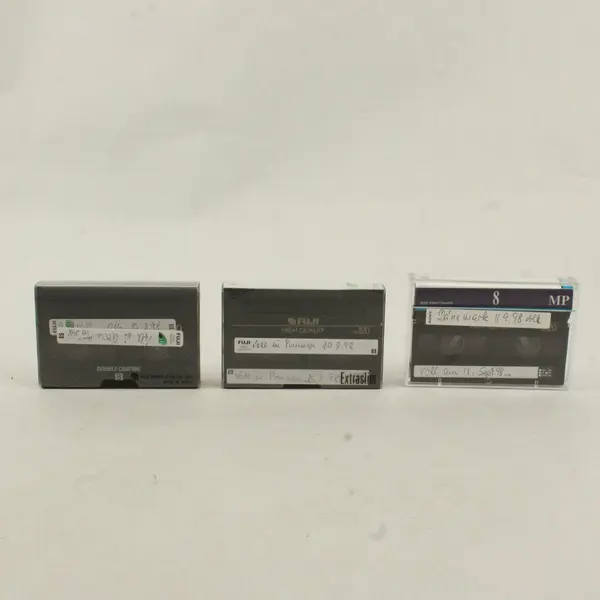 Lot of 3 Vintage 8mm Video Tapes Fuji P6-120 Sony MP-120 Used