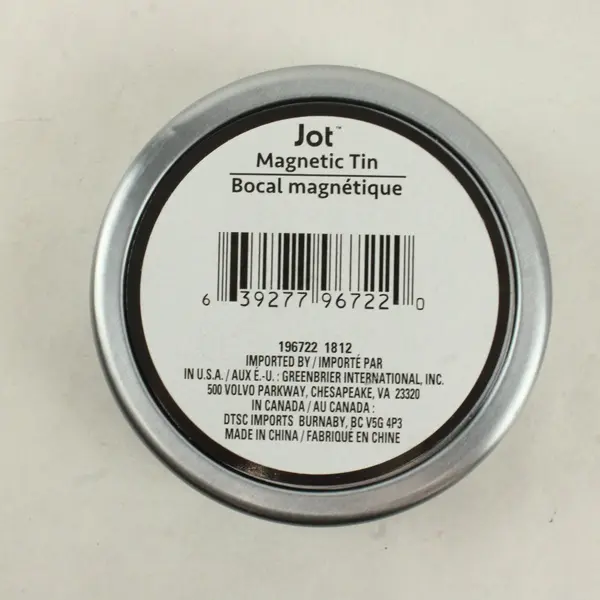 Set of 6 Jot 3.5in Silver Magnetic Tins Clear Tops New