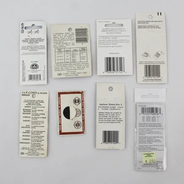  8 Mixed Sewing Needle Packs Hand & Machine J&P Coats Dritz Clover Schmetz, etc