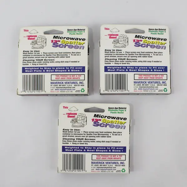 Lot of 3 Smartwares Microwave Spatter Screens 13" #21001  from Maverick Ventures