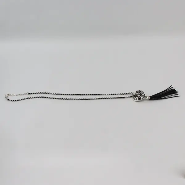 Brighton Cordoba Silver-Tone Filigree Tassel Heart Pendant Necklace 33"